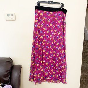LuLaRoe Lucy Skirt Magenta Floral Print 2XL